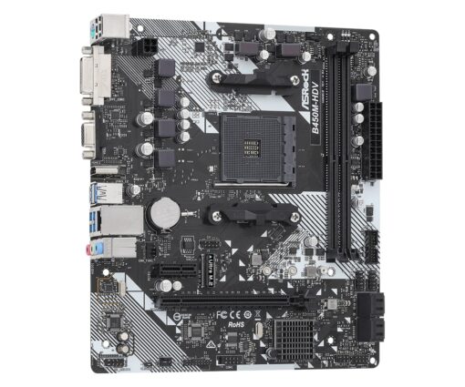 ASRock B450M-HDV R4.0 Micro ATX Motherboard, Socket AM4, AMD B450, DDR4, SATA3 & USB 3.1, M.2, Gigabit LAN - Image 4